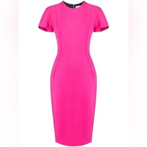 Victoria Beckham Fuchsia Midi Dress